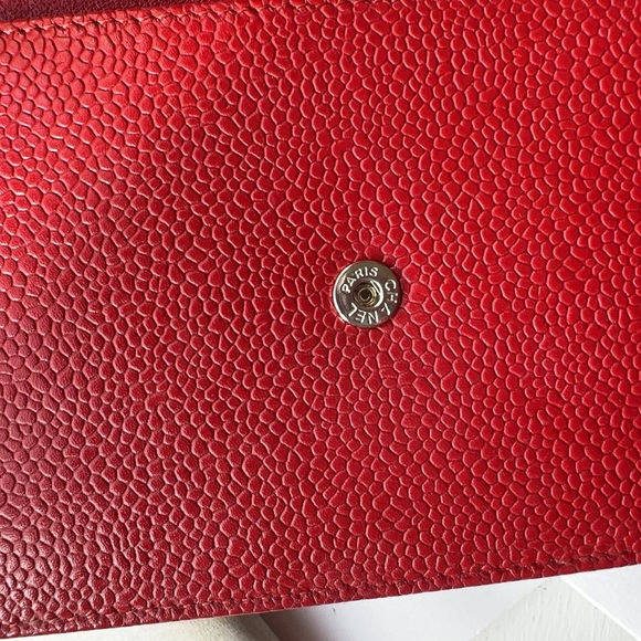 Chanel Red Caviar Leather CC Timeless Wallet On Chain - Picture 5 of 6